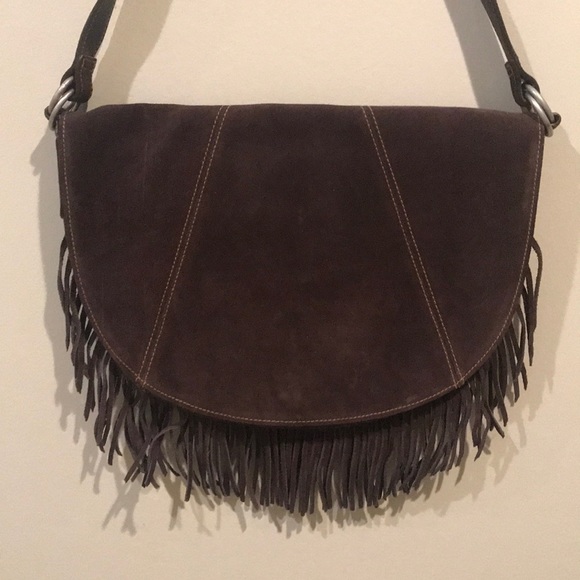 Polo jeans fringe suede brown boho handbag - Picture 2 of 7